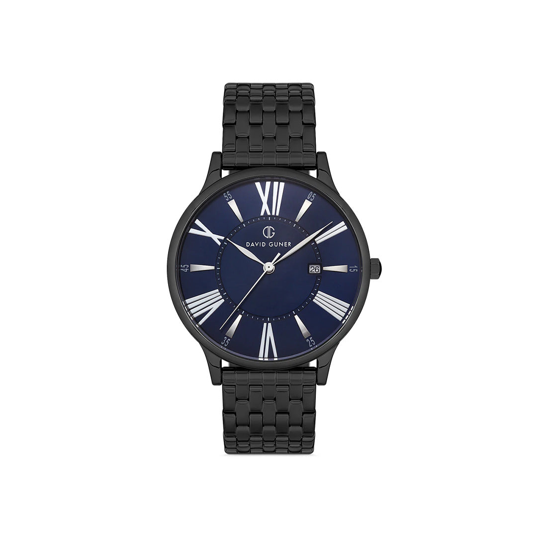 DAVID GUNER GUN COATED BLUE DIAL MEN'S WATCH - DG-8206GA-V3