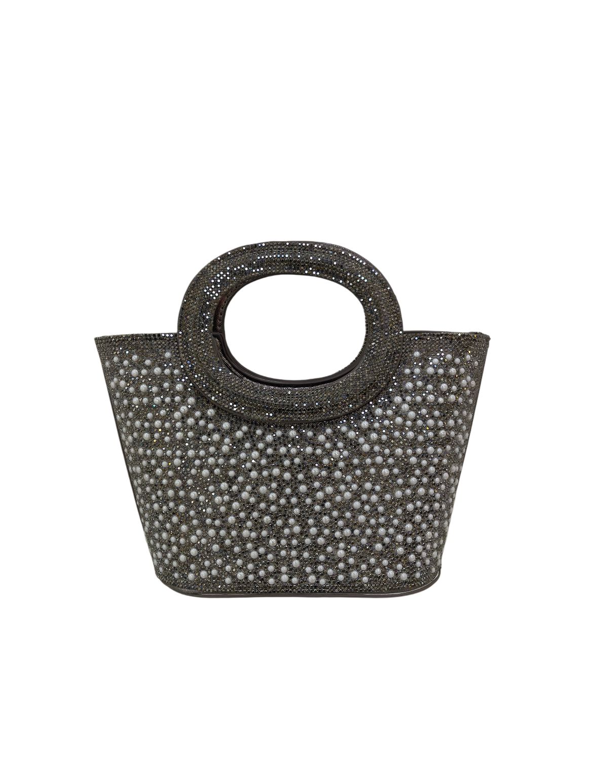 Chrisbella Black Pearl Studded Handbag
