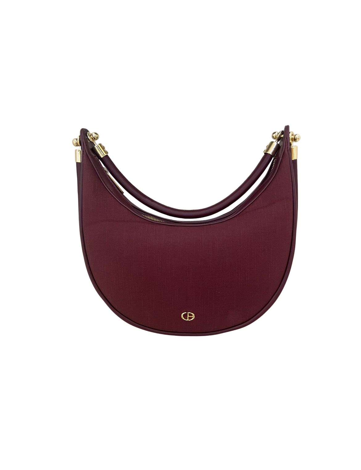 Chrisbella Maroon Crescent Shoulder Bag