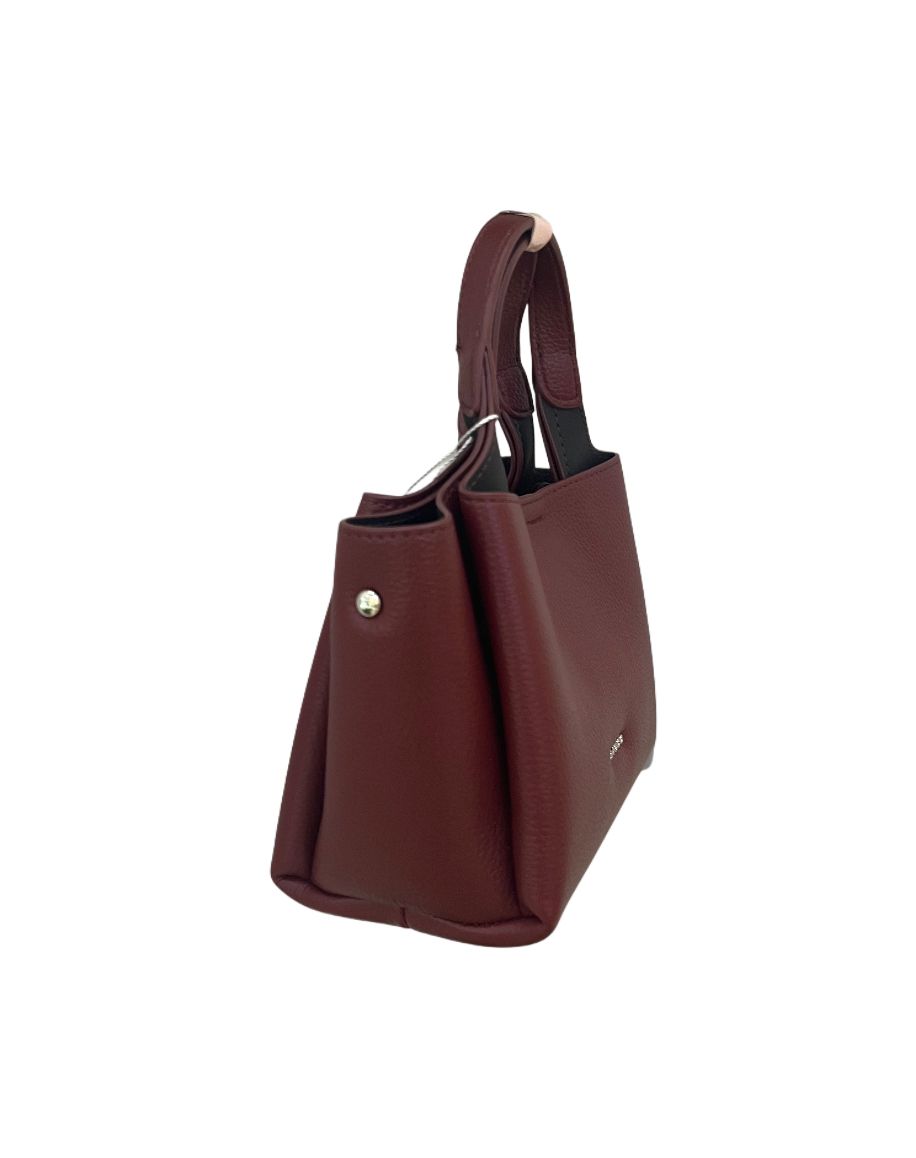 Chrisbella Maroon Structured Tote Bag